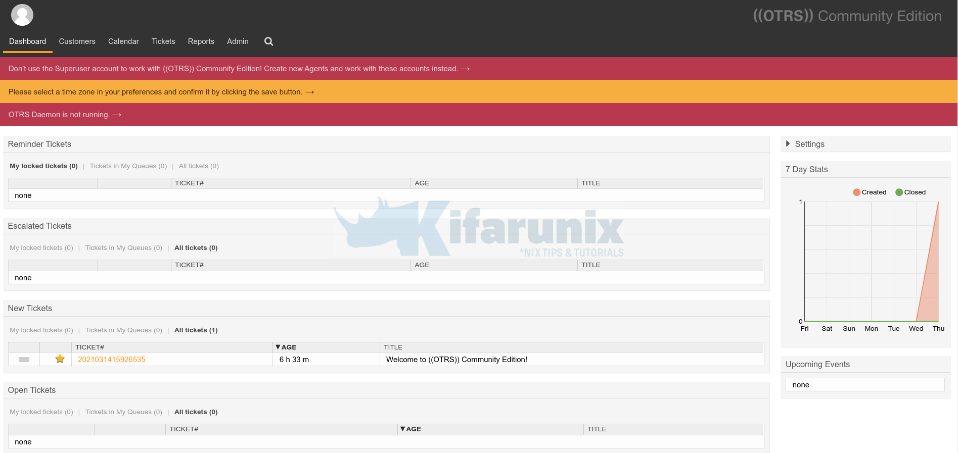 RockyLinuxにOTRSチケットシステムをインストールする